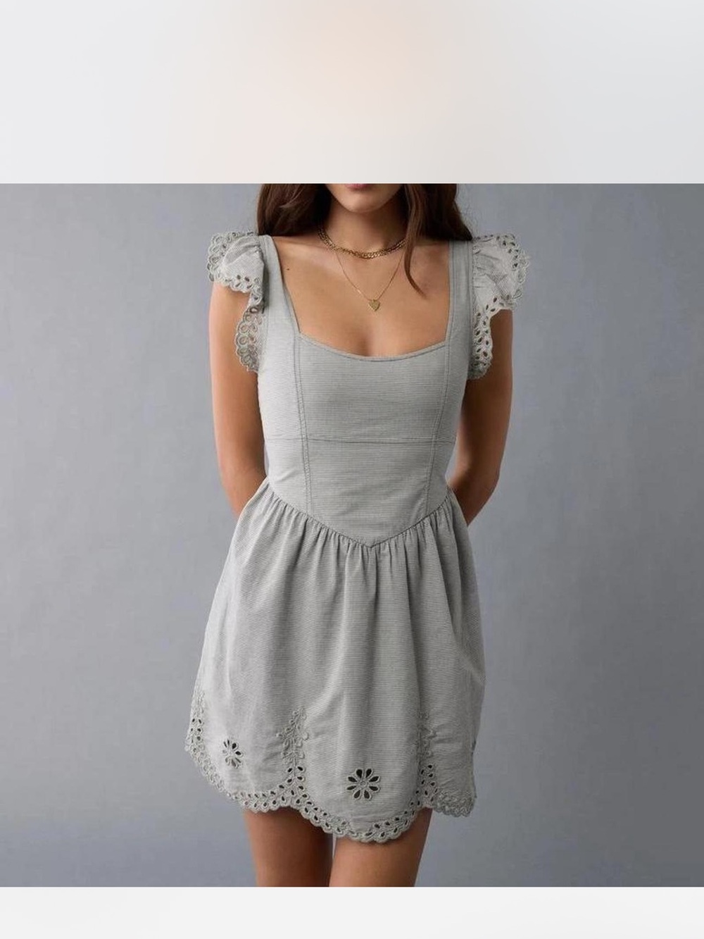 AE V-Waist Corset Mini Dress in Olive